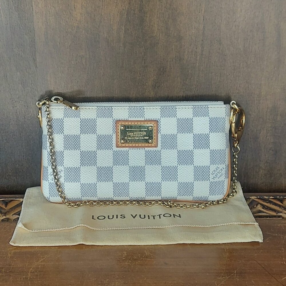 Louis Vuitton Damier Azur Milla Pochette MM Clutch